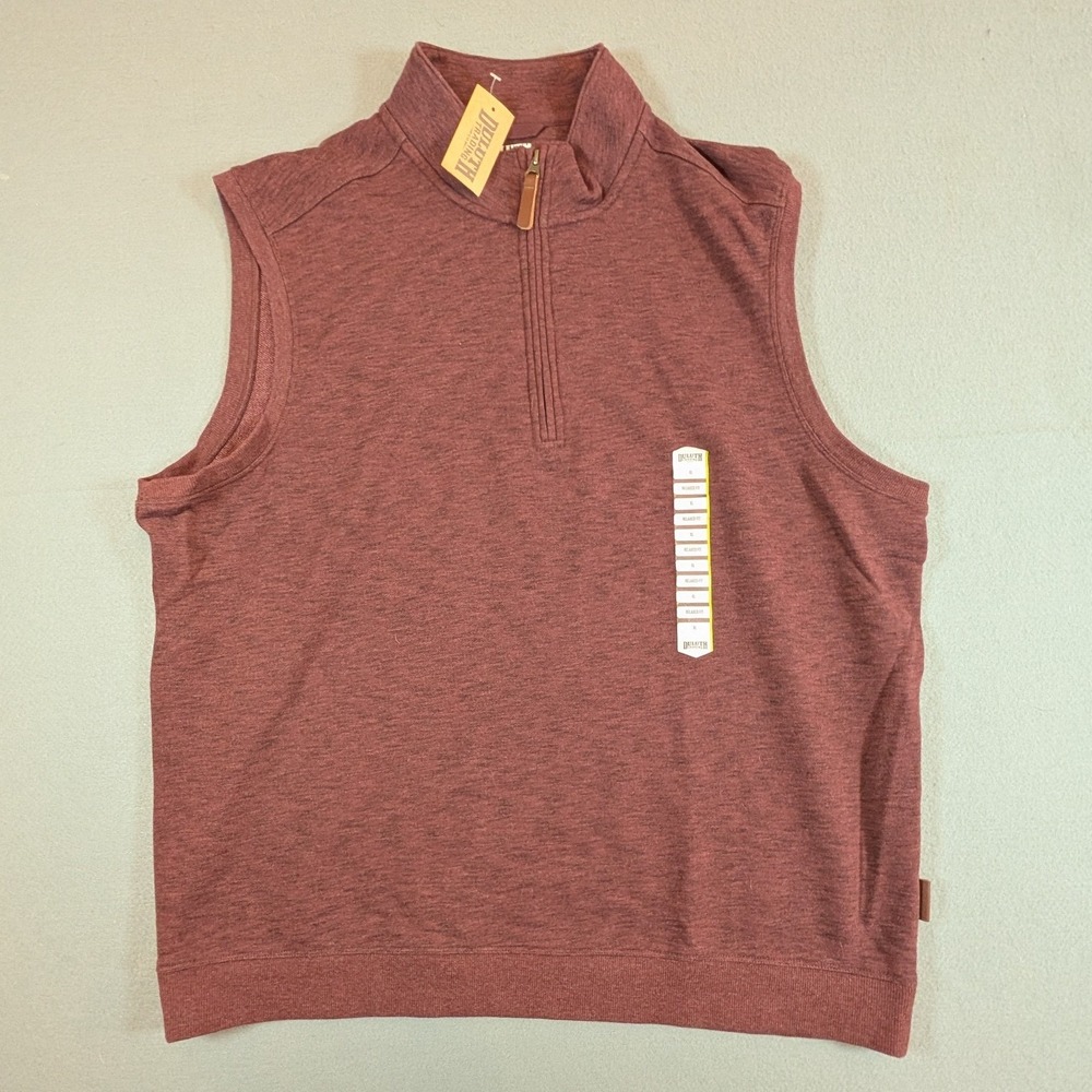 Duluth Trading Co Quarter Zip Vest Mens Size XL Burgundy Heather Outdoor Hiking
